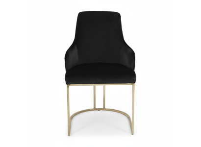 Moderner Schwarzer Textilstuhl Esszimmer Metall Einsitzer Designer Möbel