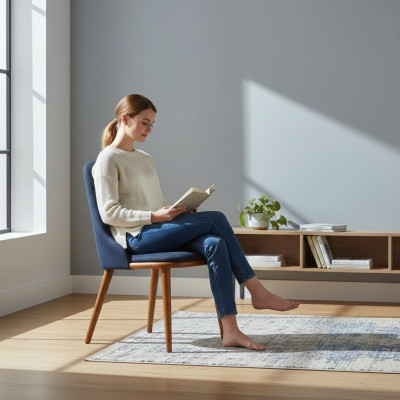 Moderne Esszimmer Blaue Stühle Designer Polster Sitzer Küchen Möbel Neu