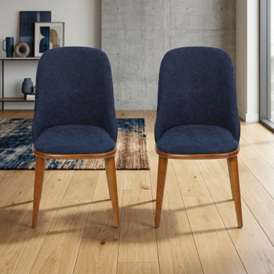 Stilvolle Blaue Esszimmer Stühle Designer Einrichttung Stuhl-Set Möbel