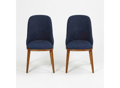 Stilvolle Blaue Esszimmer Stühle Designer Einrichttung Stuhl-Set Möbel