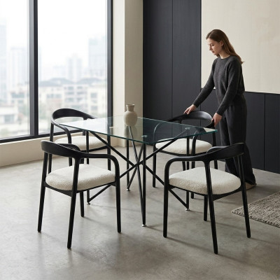 Stilvoll Edelstahl 4x Stühle Esszimmer Schwarz Modern Stuhl Designer Metall