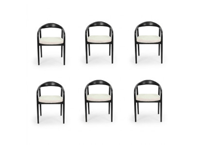 Stilvoll Edelstahl 6x Stühle Esszimmer Schwarz Modern Stuhl Designer Metall