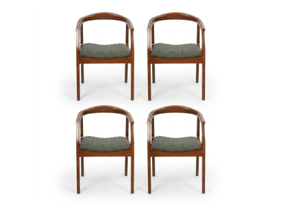 Modern Stuhl Braun Design Wohnzimmer Esszimmer Holz 4x Stühle Polster Neu