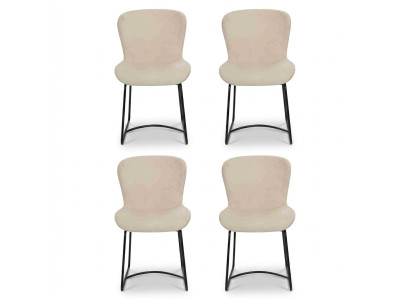 Esszimmerstuhl 4x Stühle Esszimmer Modern Stuhle Metall Design Weiß