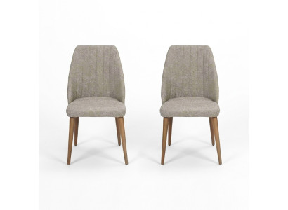 Modern 2x Stühle Polsterstuhl Luxus Sessel Grau Stuhl Lehnstuhl Esszimmer