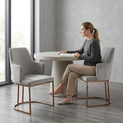 Modern Esszimmerstuhl Küchenstühle Luxus Design 2x Stühle Lehnstühle Grau Neu