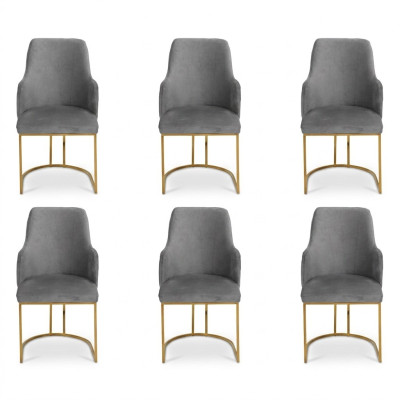 Luxus grau Esszimmerstühle stilvoll Küchenstühle Moderne Design 6x Stühle neu