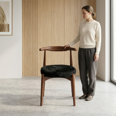 Luxus Esszimmer Holz Stuhl Braun Ohne Armlehne Design gepolsterter Stuhl