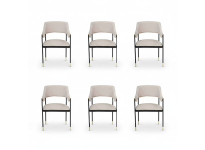 Stilvoll Stuhl Esszimmerstuhl Weiße 6x Stühle Küchenstuhl Lehnstuhl Luxus