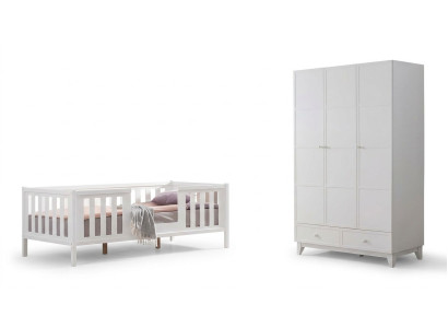 Kinderzimmer 2tlg Schlafzimmer Möbel Komplettzimmer Jugendzimmer Weiß