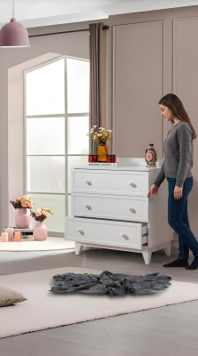 Kommode Designer Luxus Kommoden Möbel Holz Schrank Weiß Modern Sideboard