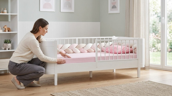 Stilvolle Kinderbett Weiß Bett Kinderzimmer Kinderzimmermöbel Holz neu