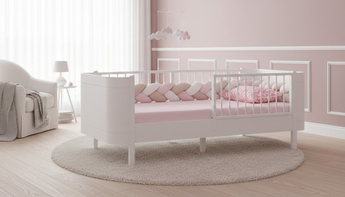 Stilvolle Kinderbett Weiß Bett Kinderzimmer Kinderzimmermöbel Holz neu