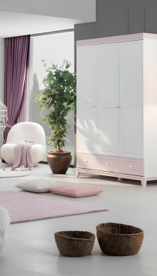 Kleiderschrank Holzschrank Schrank Holz Mehrfarbig Schlafzimmer Moderne