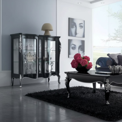 Schränke Holz Vitrinen Glas Schrank Vitrine Wohnzimmer Möbel Anrichte