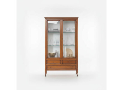 Klassische Vitrine Schrank Wohnzimmer Vitrinenschrank Italien Möbel Neu