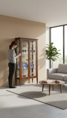 Vitrinen Glas Schrank Braun Wohnzimmer Holz Anrichte Luxus Möbel Italien