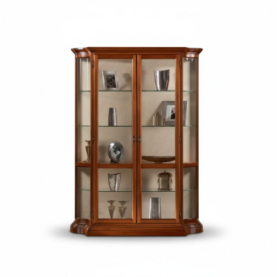 Vitrinen Glas Schrank Vitrine Wohnzimmer Holz Anrichte Luxus Möbel Neu