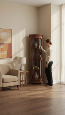 Eckvitrine Wohnzimmer Möbel Anrichte Holz Vitrinen Schrank Braun Neu