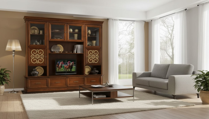 Wandschrank Wohnwand RTV Designer Möbel Wohnzimmer Italienische Neu
