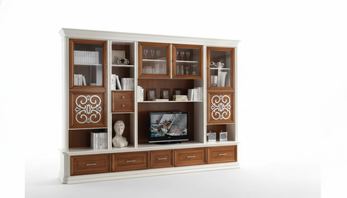 Wohnzimmer Wandregal TV Schrank Wandschränke Holz Wohnzimmer Möbel Neu