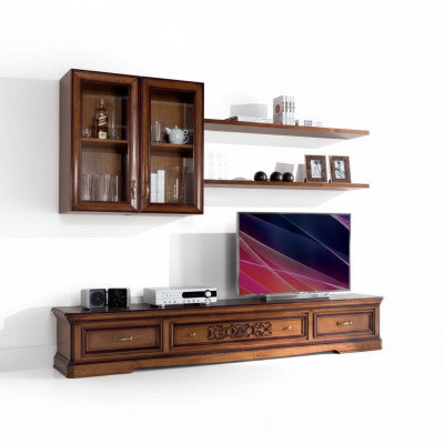 Wohnzimmer Modern Stil Wohnwände 5tlg Set Lowboard Vitrinen Regal Neu