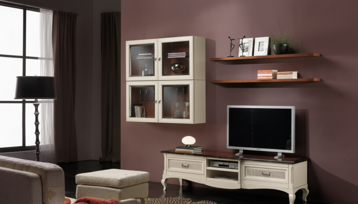 Lowboard rtv Wandschränke Wohnzimmer Holz Möbel Wandregal Set 7 tlg.