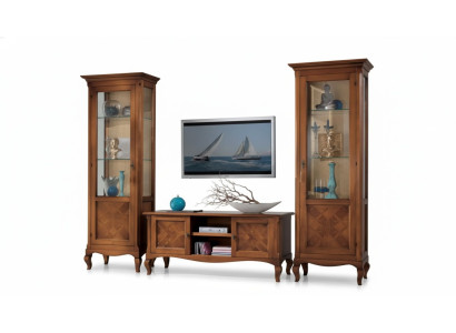 Wohnzimmer TV-Ständer 2x Vitrine 3tlg. Neu Wohnzimmermöbel Set Designer