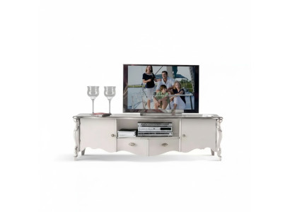 TV Ständer RTV Lowboard Klassische Weiß Holz Modern Wohnzimmer Neu