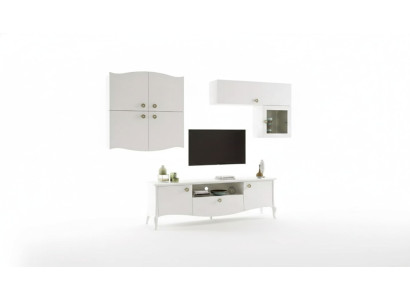 Luxus tv Ständer Wohnzimmer rtv Lowboard Sideboard Wohnwand Weiß Neu