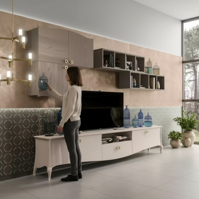 Wohnwand rtv Wandschrank Regal Wohnzimmer Holz Schränke Wand Regale