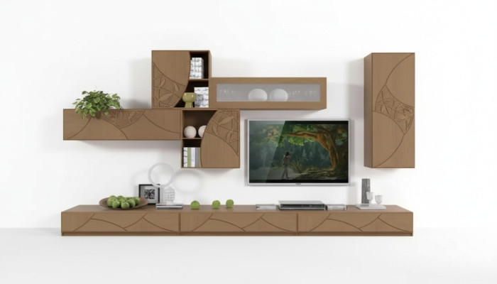 Wohnzimmer Sideboard Wohnwände Braun Schränke Regal Schrank Design Neu