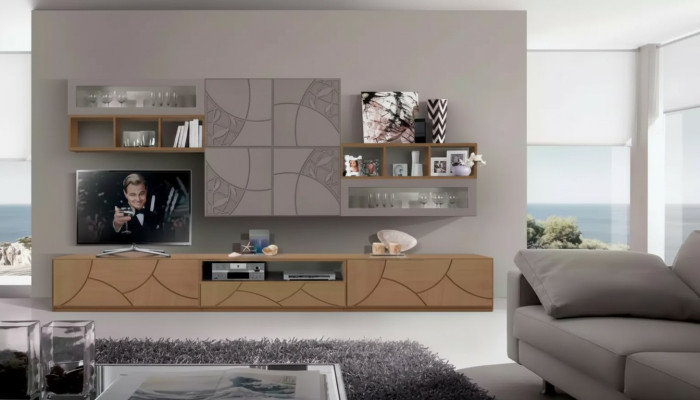 Design Wandschrank Regal Wohnzimmer Holz Schränke Wand Regale Italy Neu