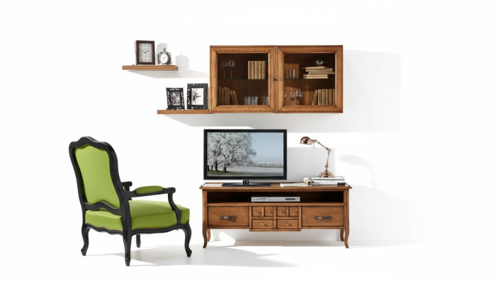 Gruppe Wohnwand RTV Lowboard TV Ständer Modern Braun Wohnzimmer Set