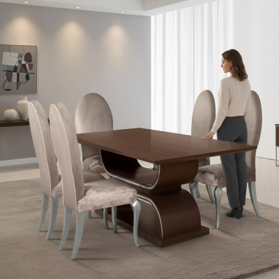 Essgarnitur Luxus Esstisch 4x Stühle Essgruppe Tisch Komplett Set 5tlg