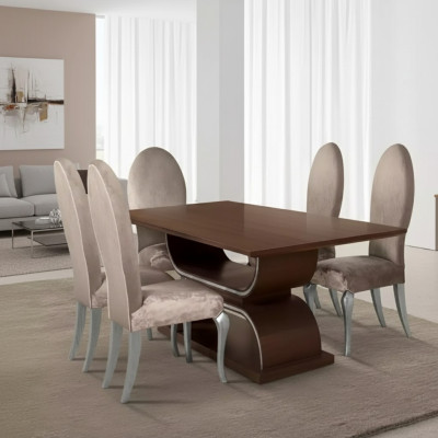 Essgarnitur Luxus Esstisch 4x Stühle Essgruppe Tisch Komplett Set 5tlg