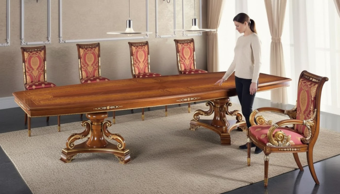 Design Luxus Tische Esszimmer Italienische Möbel Tisch Braun Esstische Neu