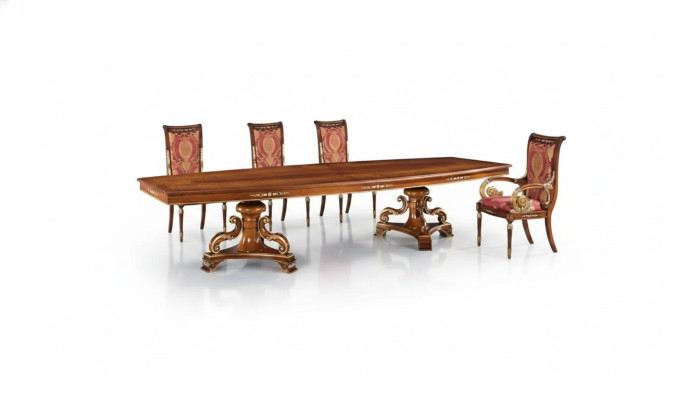 Design Luxus Tische Esszimmer Italienische Möbel Tisch Braun Esstische Neu