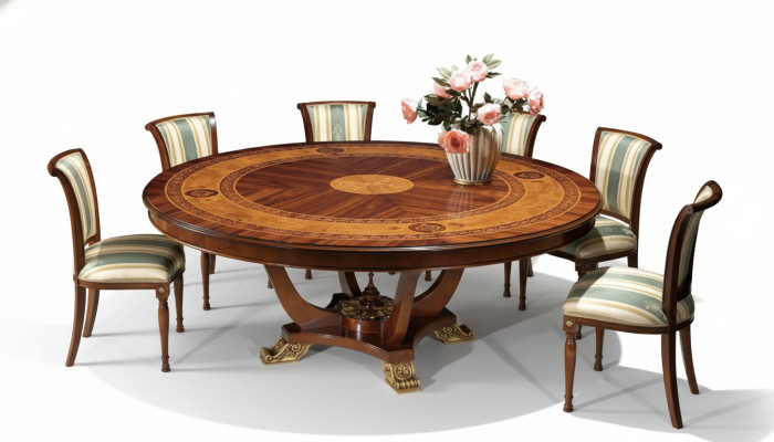 Runde Tisch Holz Tische klassisch Stil Ess Wohn Zimmer Möbel Braun Neu
