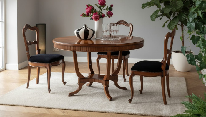 Design Rund Tisch Ess Zimmer Runde Braun Tische Holz Esstisch Esszimmer Neu