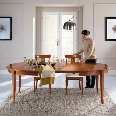 Italienische Möbel Designer Holz Tisch Sitz Ess Zimmer 4x Stuhl Garnitur