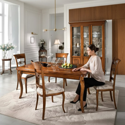 Essgarnitur Esstisch 4 x Stühle Set Klassischer Essgruppe 5tlg. Tische