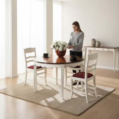 Komplettset Esstisch 4x Stühle Kommode Essgruppe Holztisch Weiß Neu