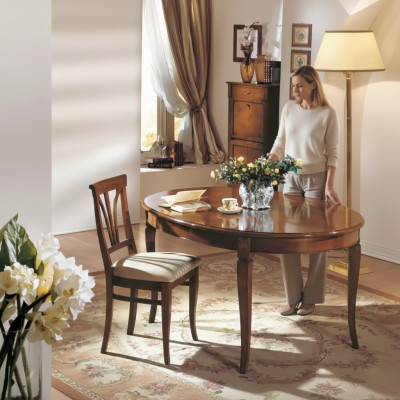Esstisch 4x Stühle Klassische Esszimmer Garnitur 5tlg. Set Oval Tisch
