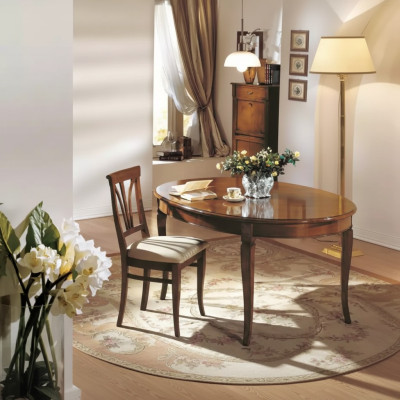 Esstisch 4x Stühle Klassische Esszimmer Garnitur 5tlg. Set Oval Tisch