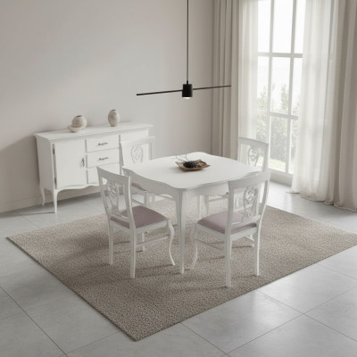 Luxus Esstisch Holz Quadratisch Esszimmer Tisch Weiß Möbel Tische Neu