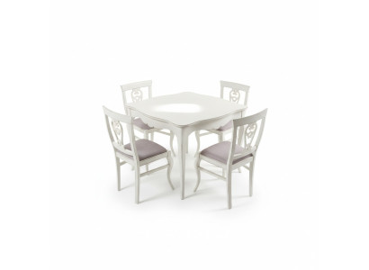 Luxus Esstisch Holz Quadratisch Esszimmer Tisch Weiß Möbel Tische Neu