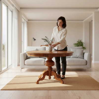 Esstisch Esszimmer Braun Rund Klassische Tisch Design Holz Luxus Möbel