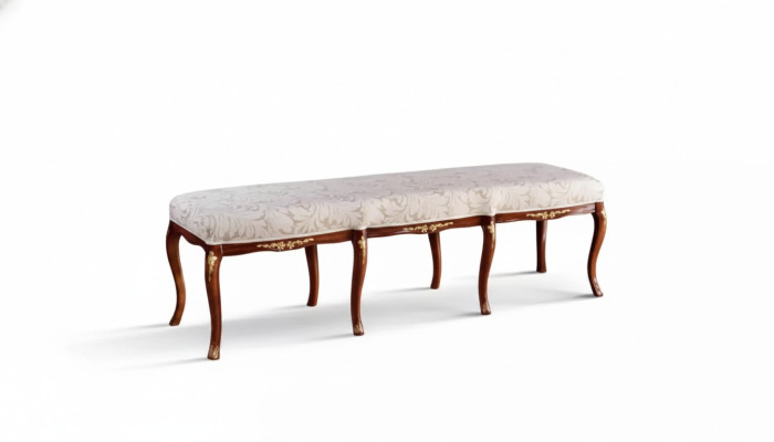 Klassische Braun Sitzbank Design Textil Neu Polster Stoff Sitzmöbel Neu