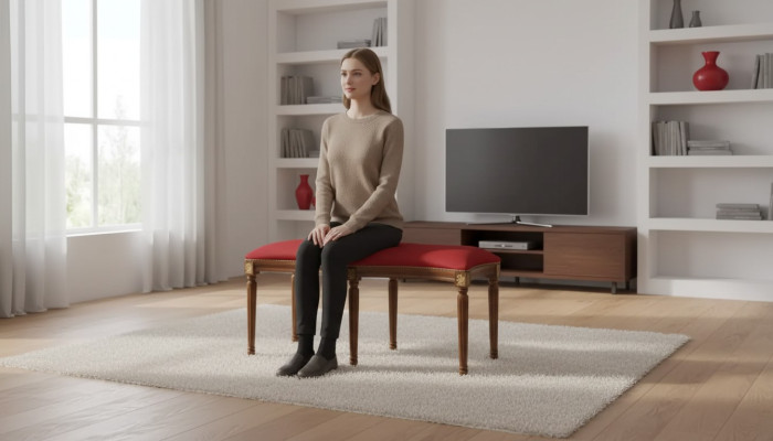 Hocker Polster Bank Sitzmöbel Ottomane Sitzhocker Wohnzimmer Designer